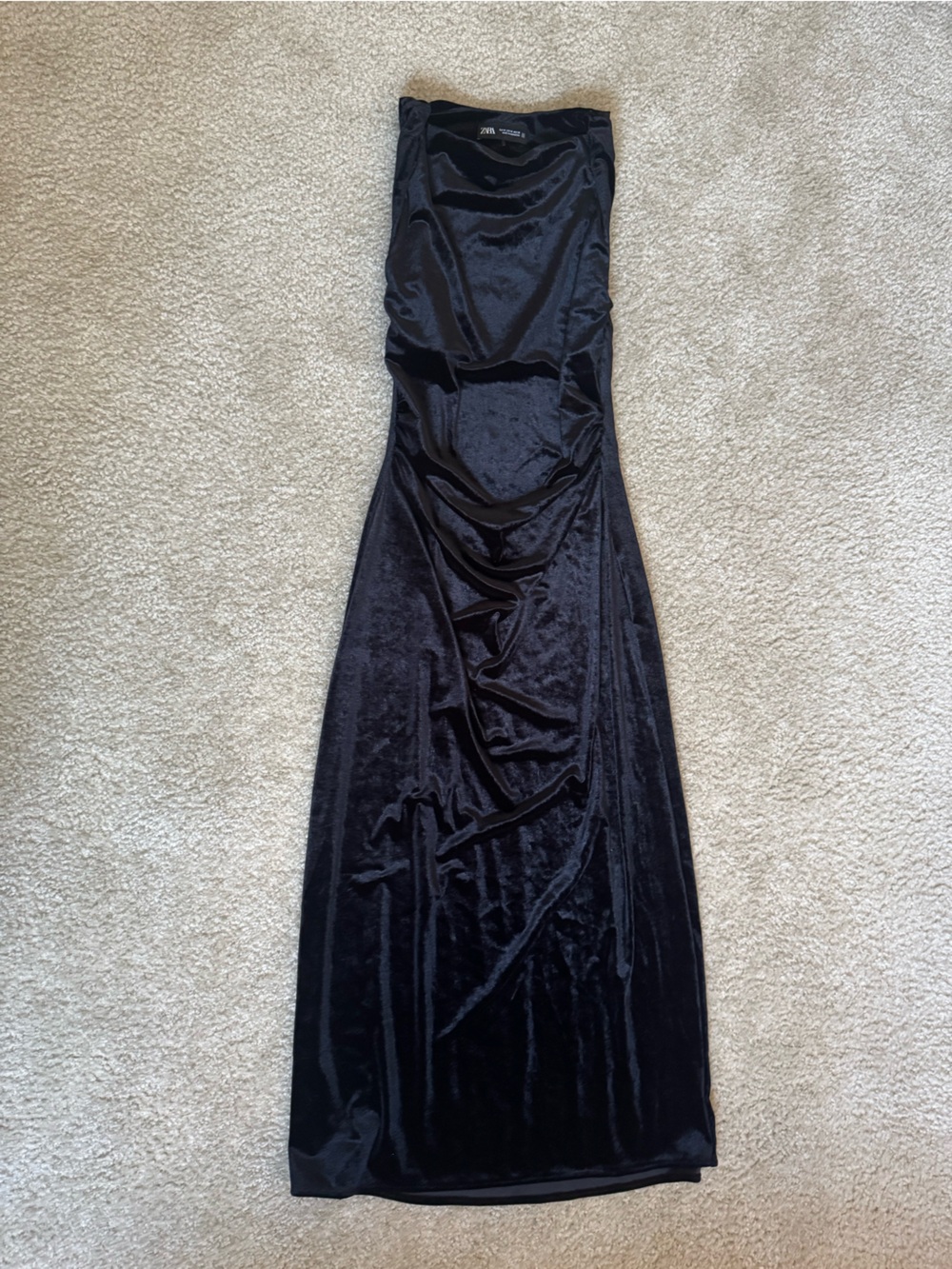 Zara Black Velvet Maxi Dress